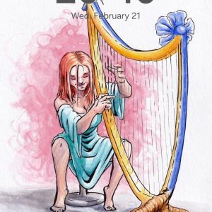 Harp Girl Phone Wallpaper