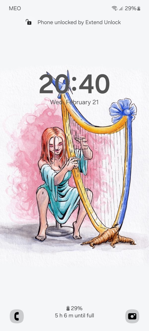 Harp Girl Phone Wallpaper