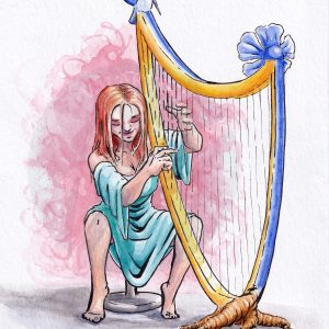 Harp Girl Print