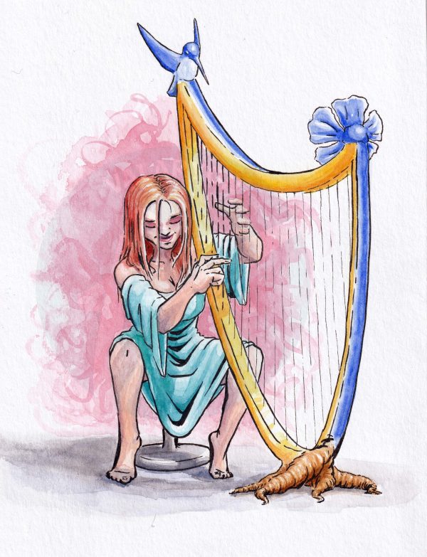 Harp Girl Print