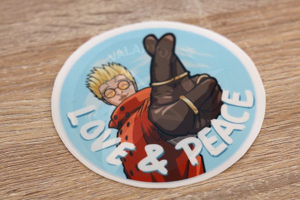 Trigun Vash Love and Peace Acrylic Sticker - Image 6