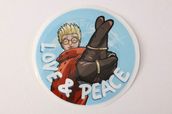 Trigun Vash Love and Peace Acrylic Sticker - Image 3