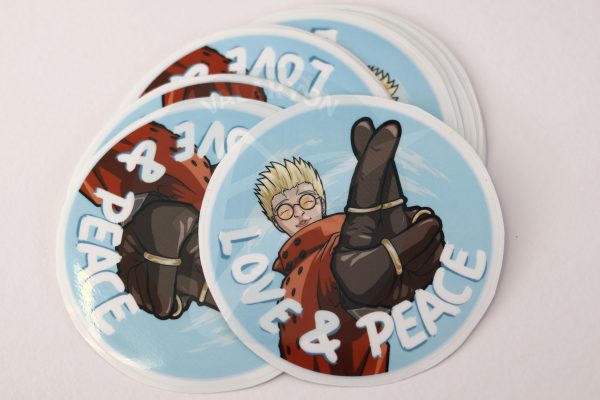 Trigun Vash Love and Peace Acrylic Sticker - Image 2