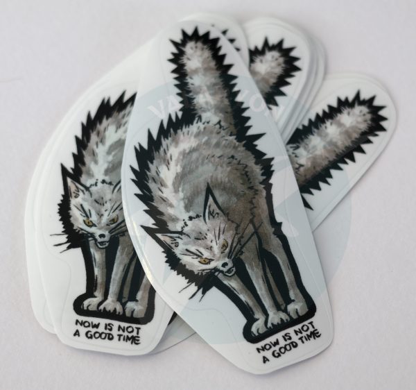 Hissing Cat Acrylic Sticker - Image 2