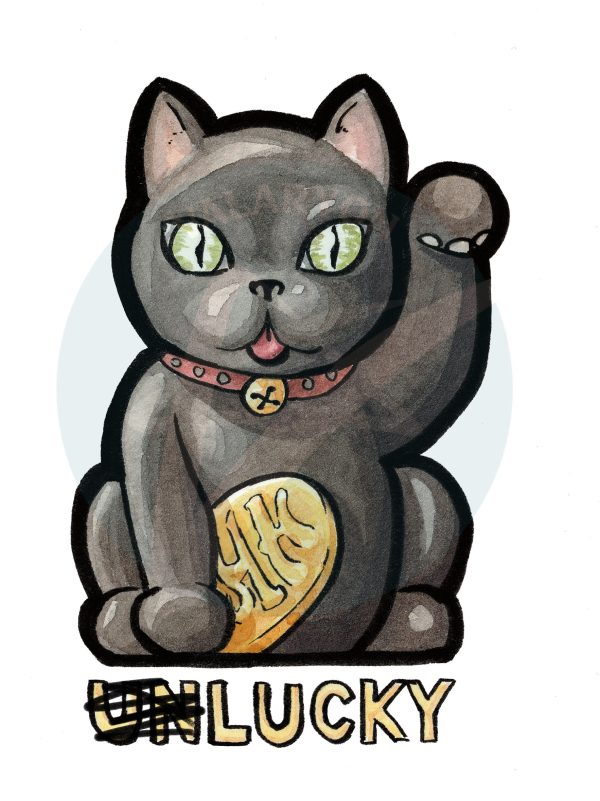 Unlucky Cat Acrylic Sticker