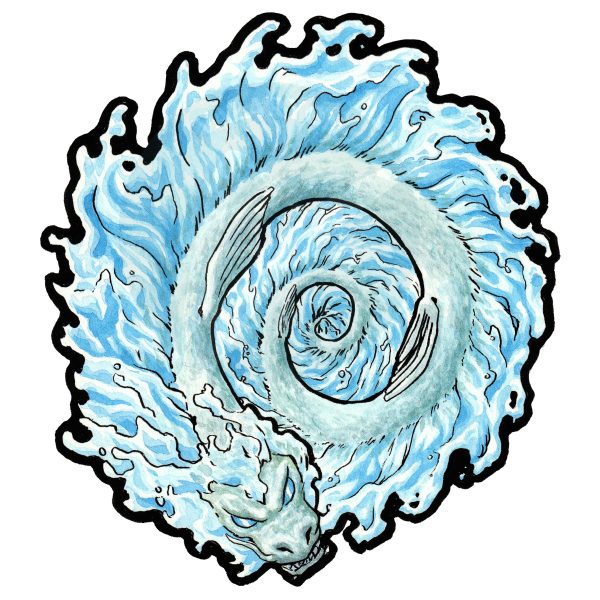 Water Dragon Acrylic Sticker