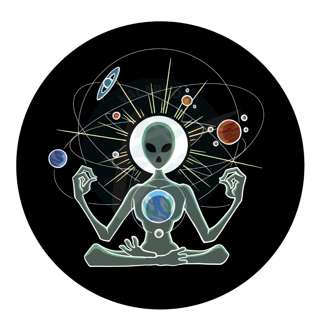 Meditating Alien Acrylic Sticker